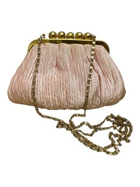 Carla Marchi Womens Blush Pink And Gold Small Clutch Purse Crossbody Vintage